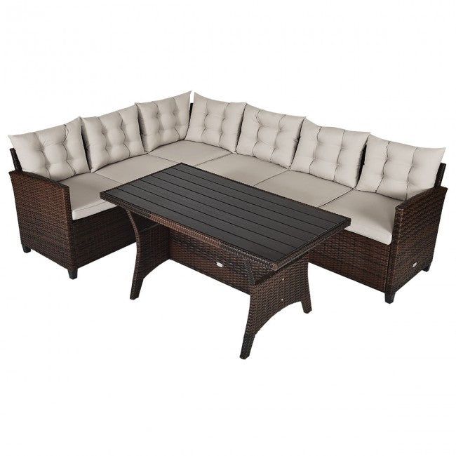 3 Pieces Patio Rattan Sofa Set