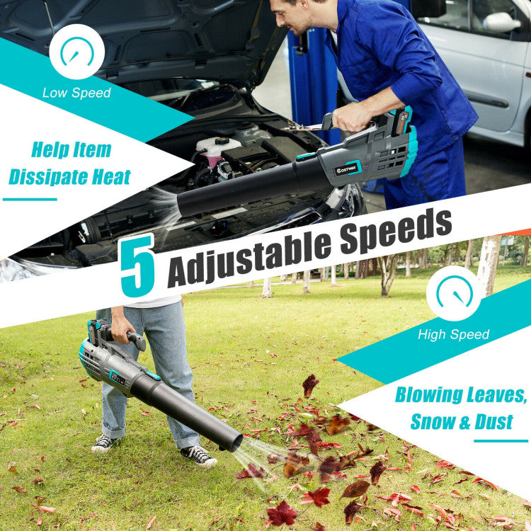 4.0Ah 20V Portable Electric Cordless Leaf Blower with Charger and Battery