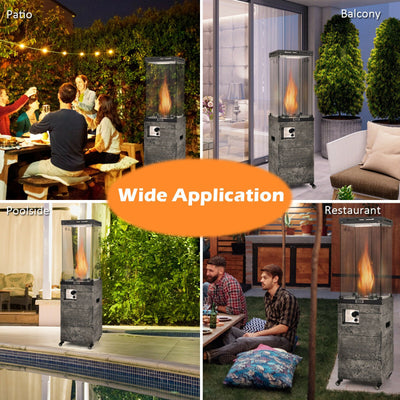 41000 BTU Outdoor Propane Gas Heater with Waterproof Cover and Lockable Wheels