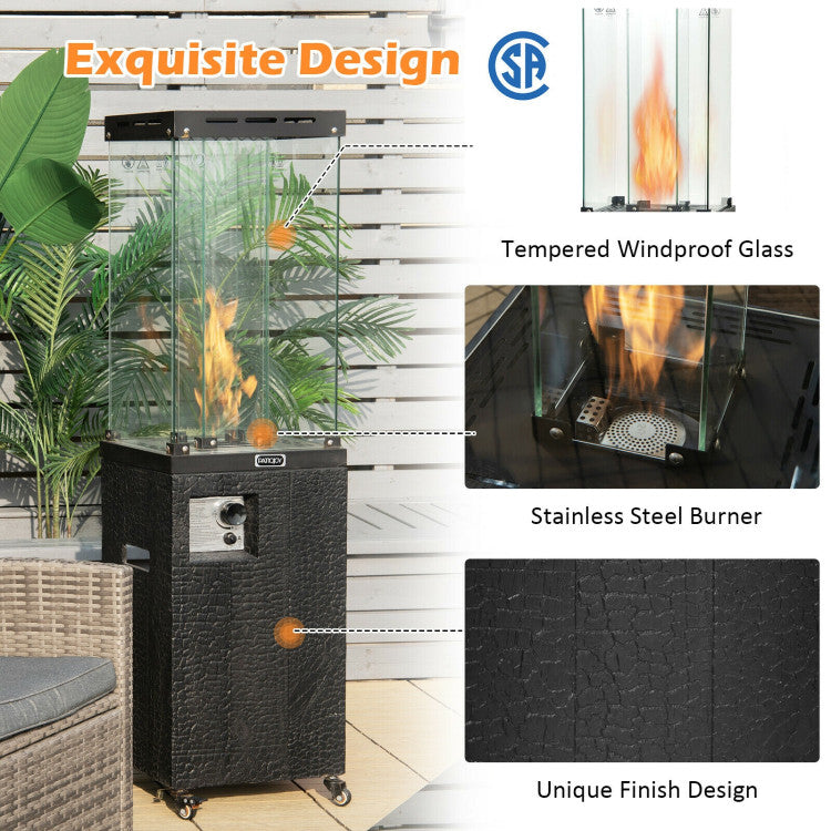 41000 BTU Outdoor Propane Gas Heater with Waterproof Cover and Lockable Wheels