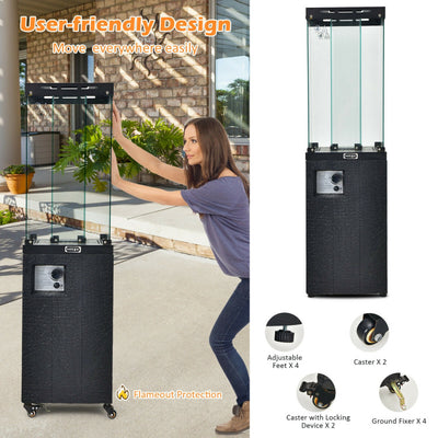 41000 BTU Outdoor Propane Gas Heater with Waterproof Cover and Lockable Wheels