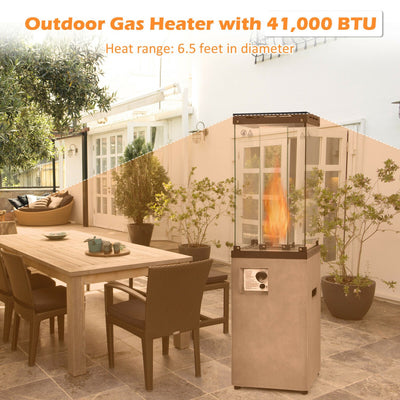 41000 BTU Outdoor Propane Gas Heater with Waterproof Cover and Lockable Wheels