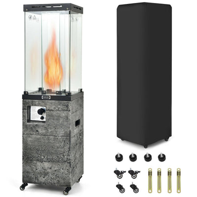 41000 BTU Outdoor Propane Gas Heater with Waterproof Cover and Lockable Wheels