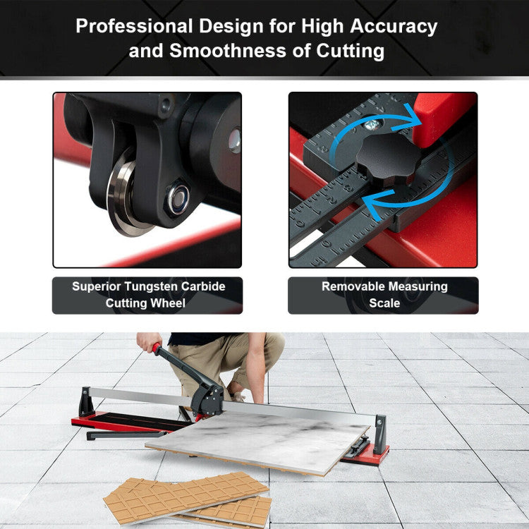 48 Inch Porcelain Ceramic Floor Tile Cutter Machine Professional Manual Tile Cutter with Anti-Skid Feet and Removable Scale