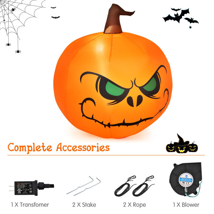 4 Feet Halloween Inflatable Pumpkin with Build-in LED Light and Transformer