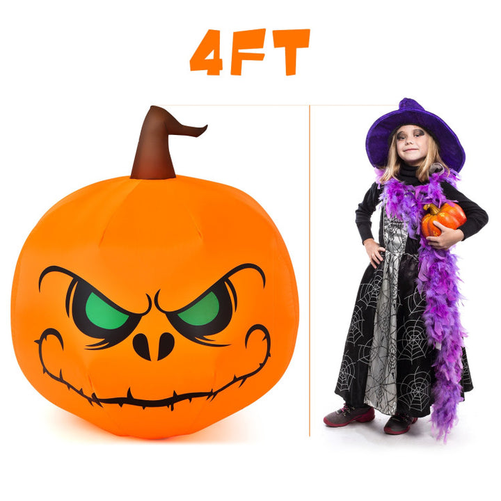 4 Feet Halloween Inflatable Pumpkin with Build-in LED Light and Transformer