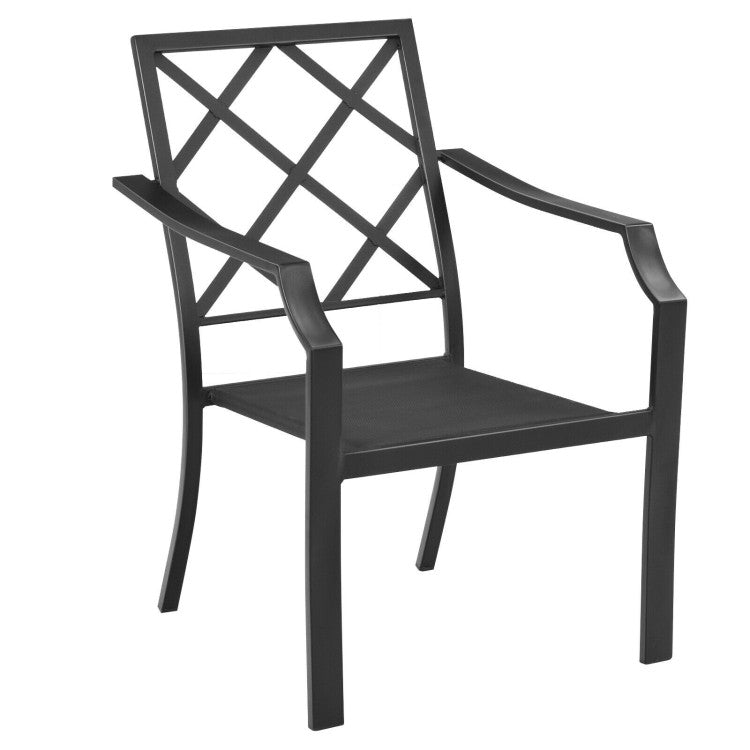 Outdoor Dining Set Patio Bistro Chairs with Removable Cushions and Rustproof Steel Frame