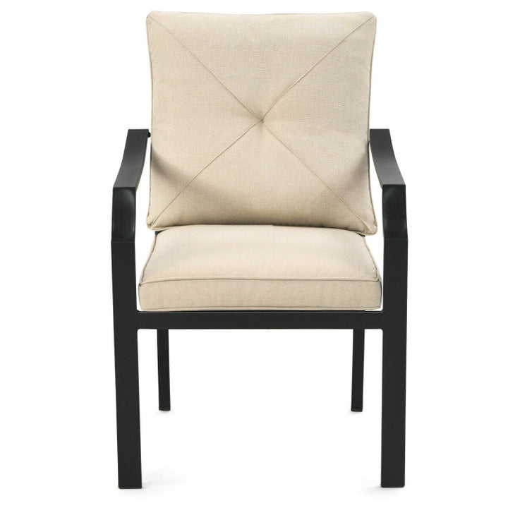 Outdoor Dining Set Patio Bistro Chairs with Removable Cushions and Rustproof Steel Frame