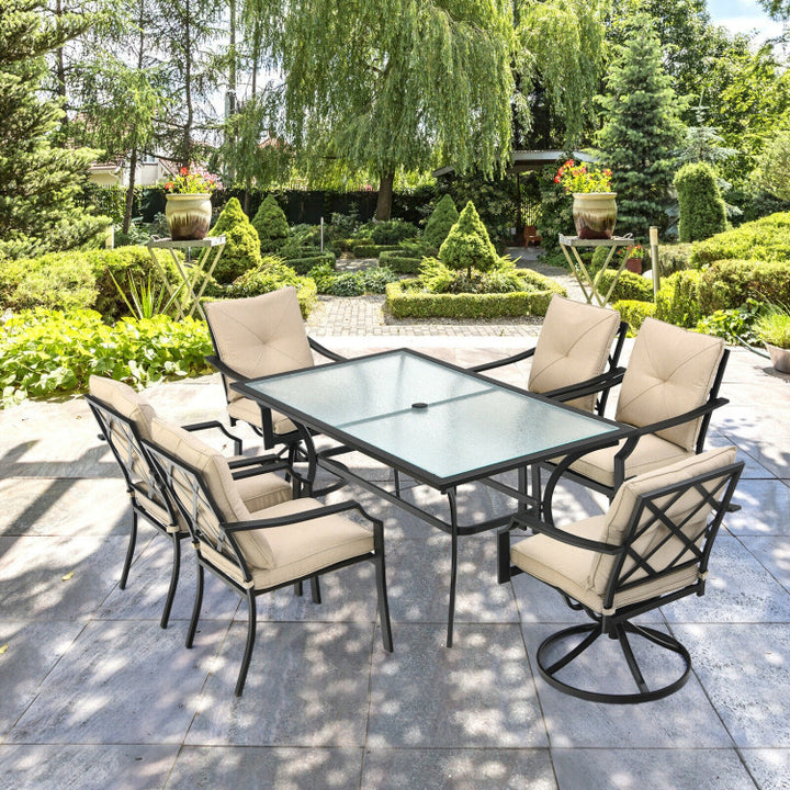 Outdoor Dining Set Patio Bistro Chairs with Removable Cushions and Rustproof Steel Frame