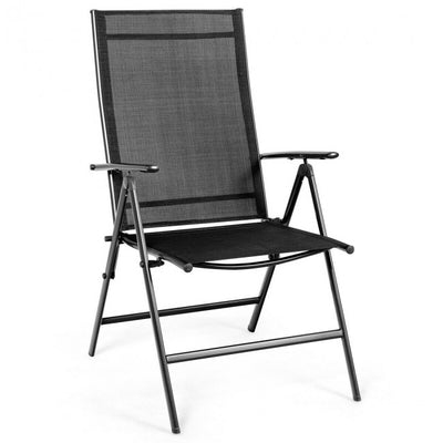 Set of 2 Adjustable Portable Patio Folding Dining Chair Recliner