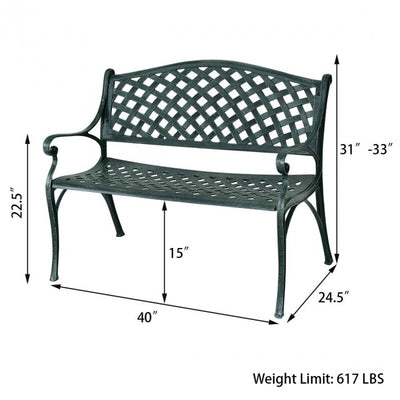 40 Inch Outdoor Aluminum Antique Garden Bench