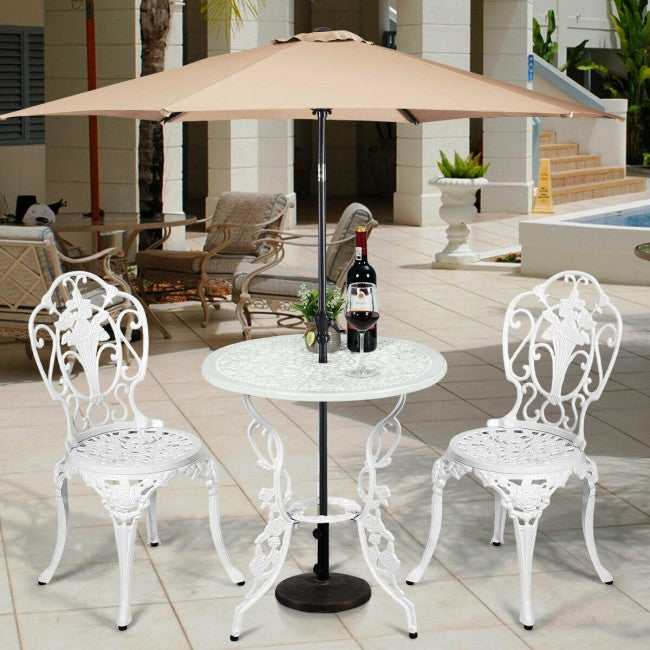 3 Pieces Patio Table Chairs Furniture Bistro Set