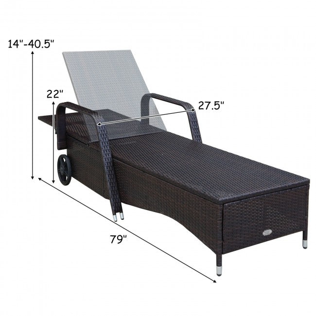 Outdoor Cushioned Recliner with Adjustable Backrest