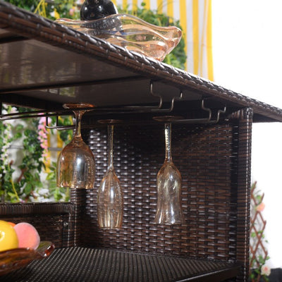 Outdoor Rattan Bar Counter Table