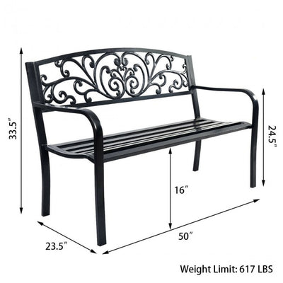 50 Inch Steel Frame Garden Porch Chair
