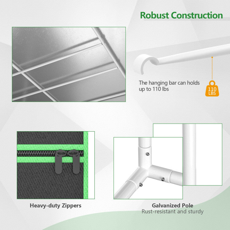 4 x 8 FT Plant-Growing Tent with Removable Floor Tray and Storage Bag