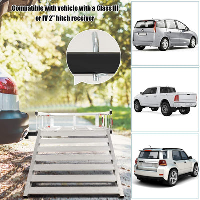 50" x 29.5" Aluminum Cargo Carrier 500 lbs Hitch-Mounted Wheelchair Scooter Mobility Carrier Medical Lift Rack Ramp