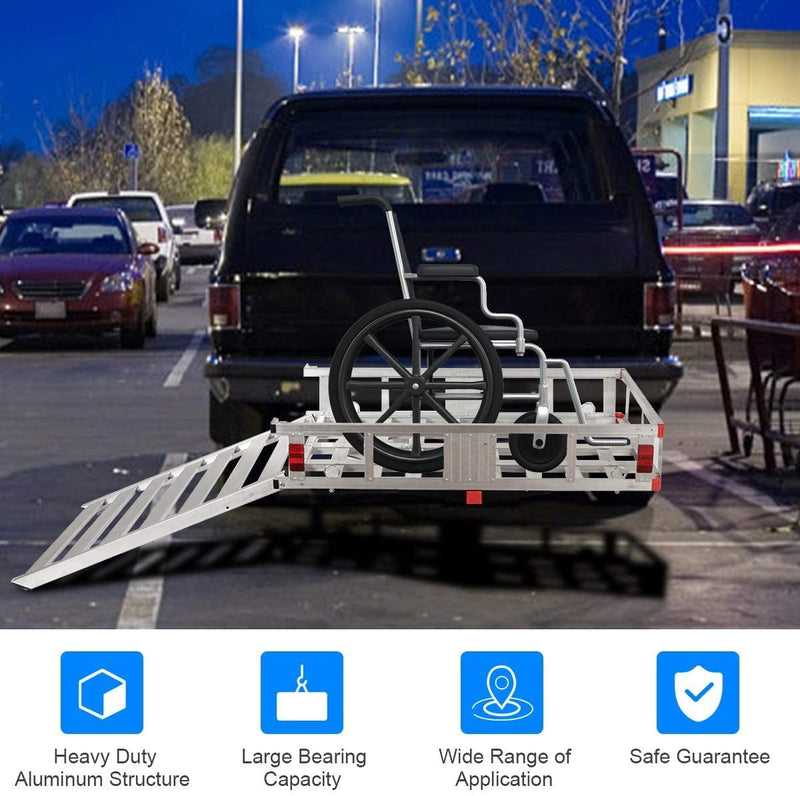 50" x 29.5" Aluminum Cargo Carrier 500 lbs Hitch-Mounted Wheelchair Scooter Mobility Carrier Medical Lift Rack Ramp