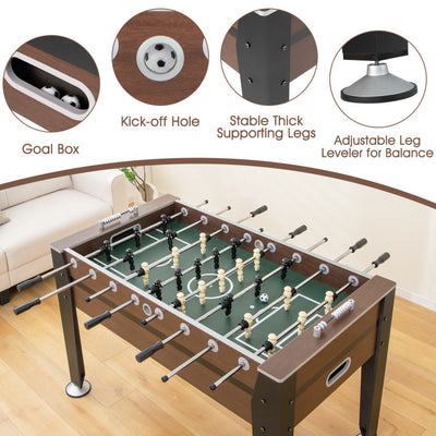 54 Inch Football Table Indoor Soccer Game Table Competition Sized Football Arcade Room Sport for Adults Kids