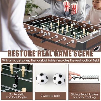 54 Inch Football Table Indoor Soccer Game Table Competition Sized Football Arcade Room Sport for Adults Kids
