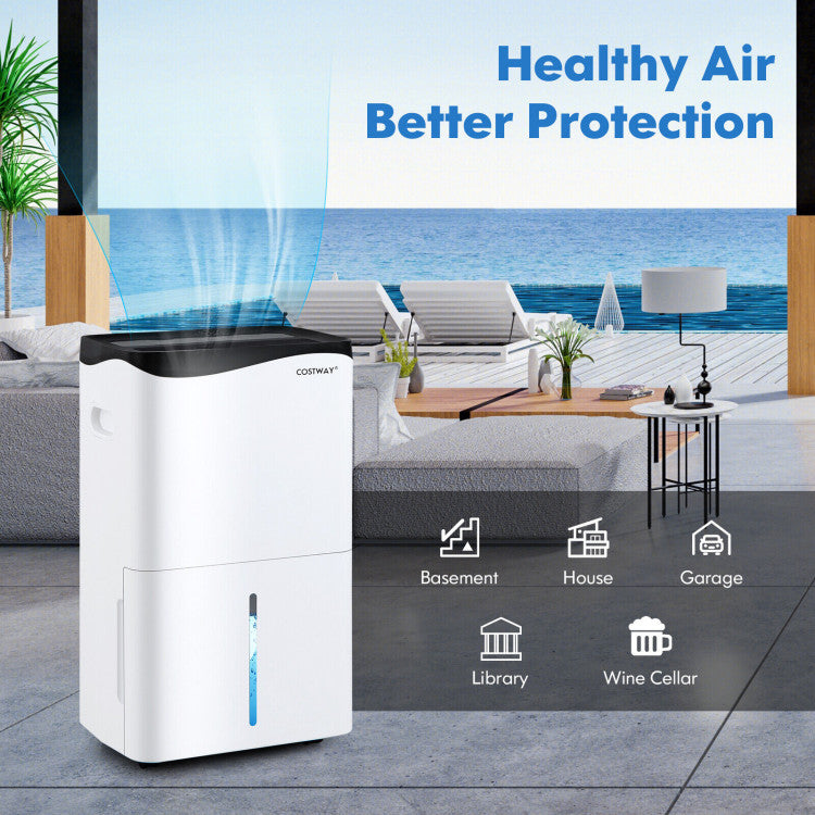 5500 Sq. Ft and 100 Pint Portable Dehumidifier with 4 Working Modes and 2 Fan Speeds for Home Basements