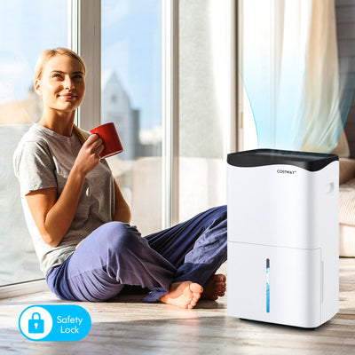 5500 Sq. Ft and 100 Pint Portable Dehumidifier with 4 Working Modes and 2 Fan Speeds for Home Basements