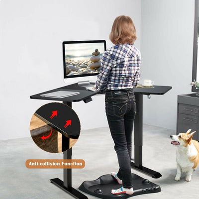 59.5 Inch L Shaped Electric Standing Desk Height Adjustable Rolling Office Sit Desk with LCD Display and 4 Memory Positions