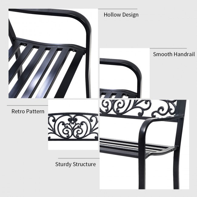 50 Inch Steel Frame Garden Porch Chair