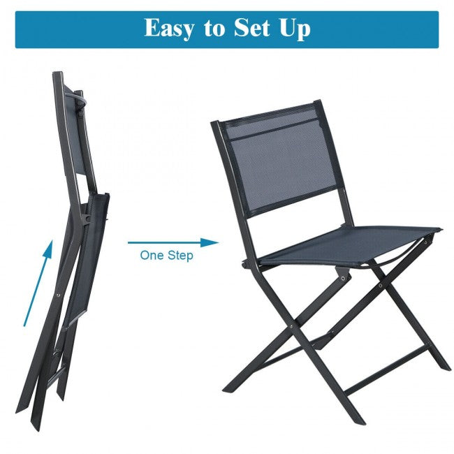 3 Pieces Bistro Set Garden Backyard Table Chairs Furniture Set