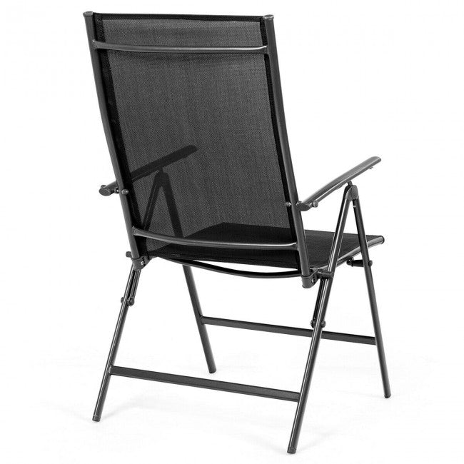 Set of 2 Adjustable Portable Patio Folding Dining Chair Recliner