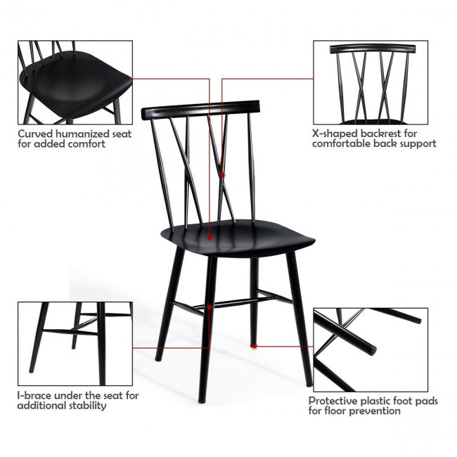 Set of 2 Small Kitchen Dining Side Chairs