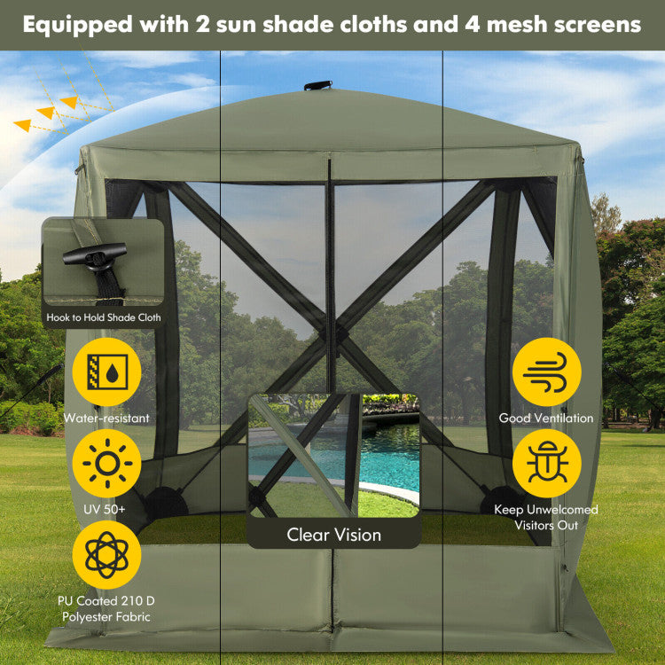 6.7 x 6.7 Feet Pop Up Gazebo Portable Screen Tent Instant Canopy Shelter with Netting and Carry Bag for Camping