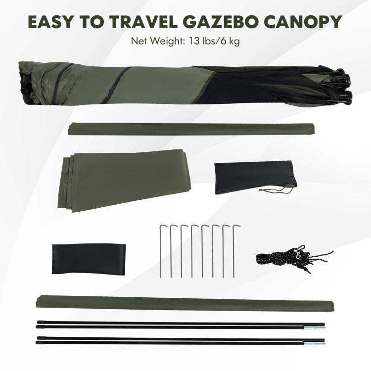 6.7 x 6.7 Feet Pop Up Gazebo Portable Screen Tent Instant Canopy Shelter with Netting and Carry Bag for Camping