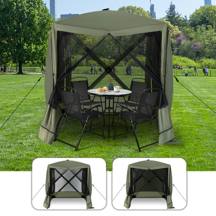 6.7 x 6.7 Feet Pop Up Gazebo Portable Screen Tent Instant Canopy Shelter with Netting and Carry Bag for Camping