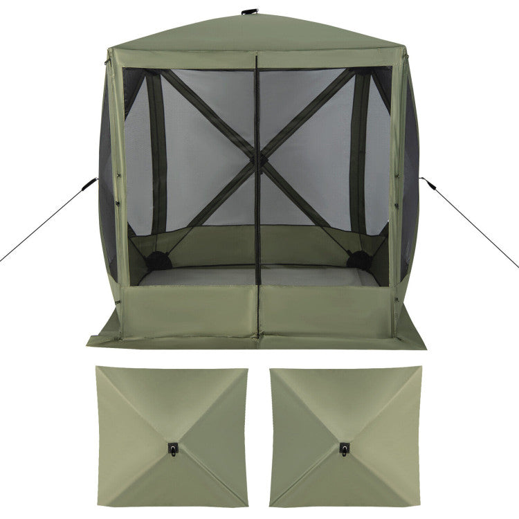 6.7 x 6.7 Feet Pop Up Gazebo Portable Screen Tent Instant Canopy Shelter with Netting and Carry Bag for Camping