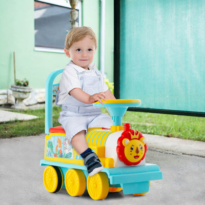 6V 2-in-1 Kids Ride On Train Battery Powered Electric Toy Car With 16 Pieces Tracks and 6 Wheels