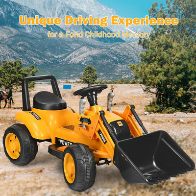 6V Battery Powered Electric Vehicle Construction Tractor Kids Ride On Excavator with Flexible Front Loader