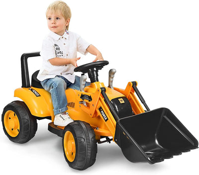 6V Battery Powered Electric Vehicle Construction Tractor Kids Ride On Excavator with Flexible Front Loader