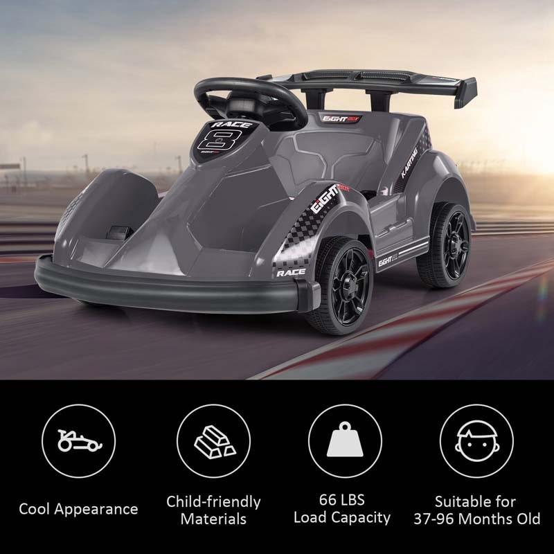 6V Kids Ride On Go Kart Battery Powered Electric Racing Truck Toy Car with Remote Control USB Port