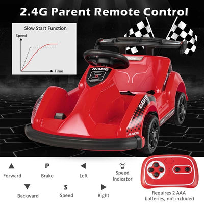 6V Kids Ride On Go Kart Battery Powered Electric Racing Truck Toy Car with Remote Control USB Port