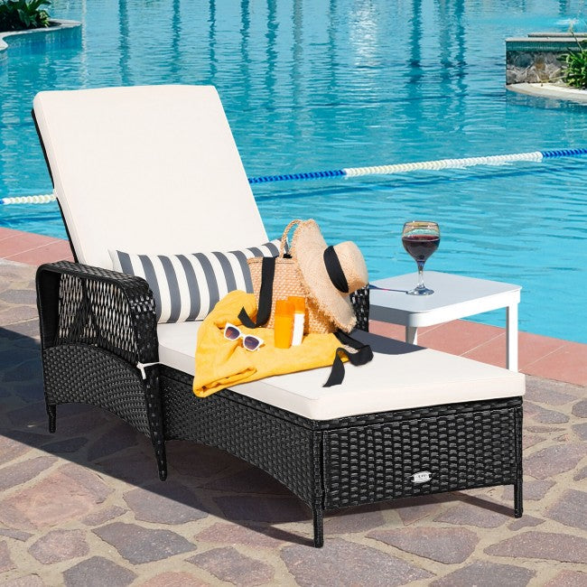 PE Rattan Lounge Chair with Adjustable Pillow