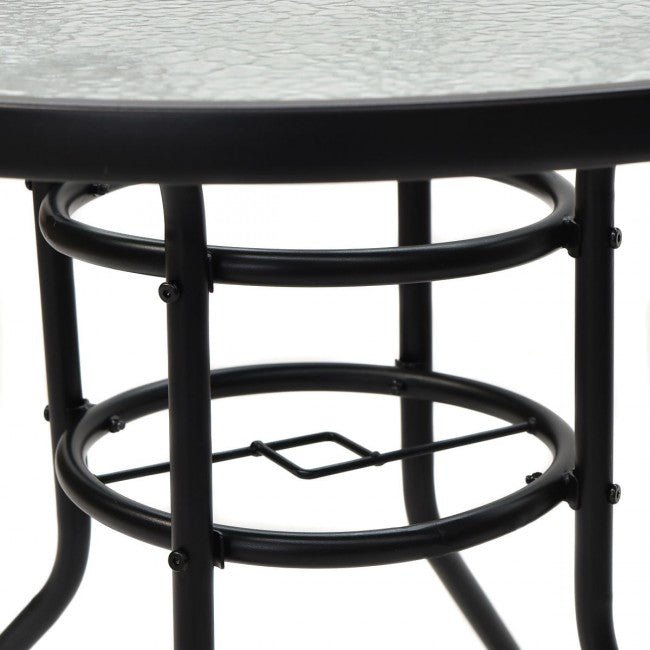 32 Inch Tempered Glass Patio Round Table