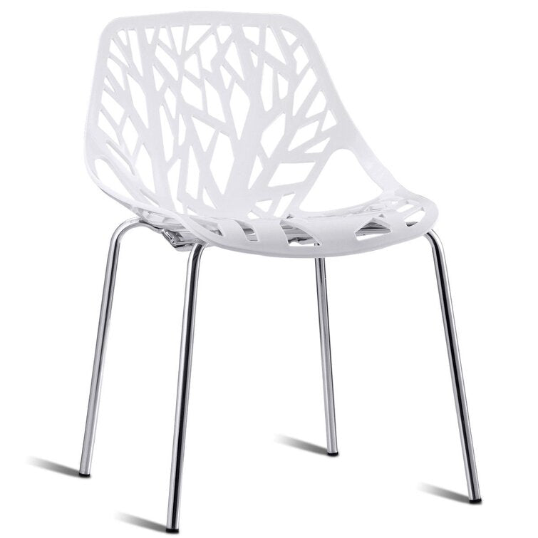 Set of 6 Modern Plastic Dining Side Chairs