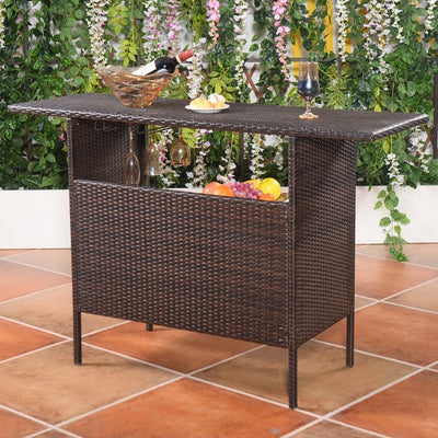 Outdoor Rattan Bar Counter Table