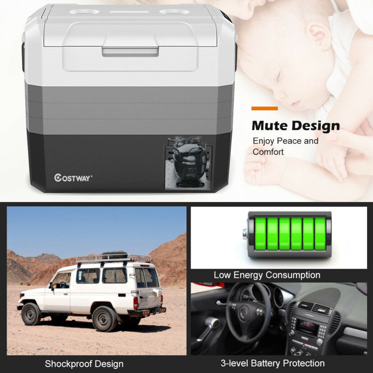 70-Quart Portable Car Refrigerator Compact Electric RV Cooler Freezer Travel Fridge with 2-way Door and Operating Panel