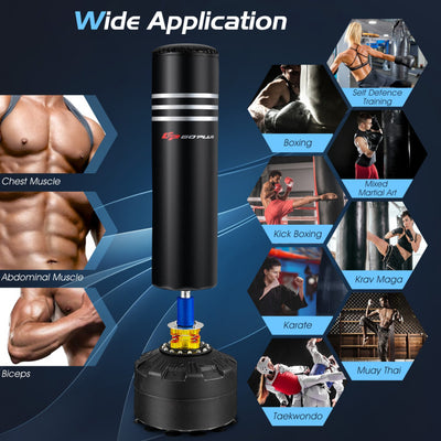 70 Inch Freestanding Punching Bag 220lbs Heavy Boxing Sandbag with Gloves and 12 Suction Cup Base