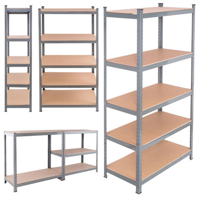 72" Heavy Duty Steel Storage Shelves Garage Muscle Rack with 5 Tier Adjustable Metal Shelving Unit for Basement