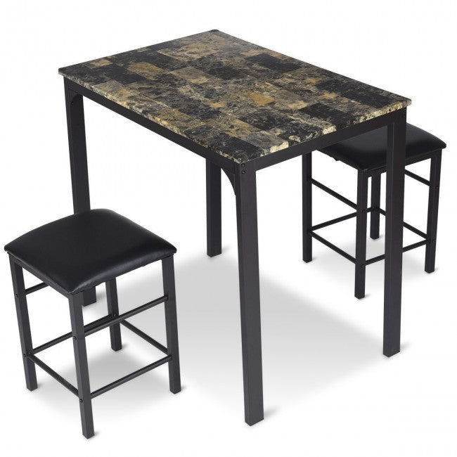 3 Pcs Apartment Small Dining Table Set