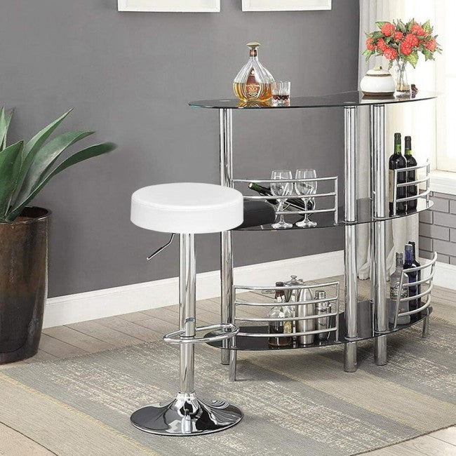 Set of 2 Adjustable Swivel Round Bar Stool Pub Chair