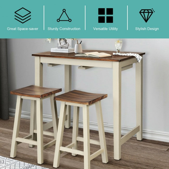 3 Pces Apartment Dining Table Set